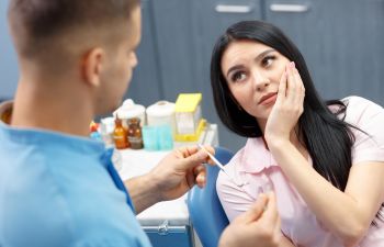 Woman with a toothache