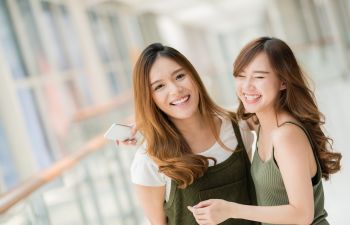 Two young Asian girls