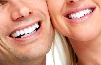 Couple with white teeth