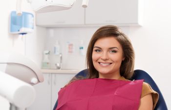 Happy dentist patient