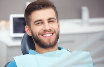 Happy dentist patient