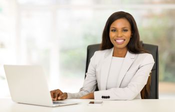 happy businesswoman