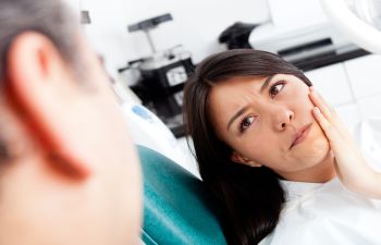 Woman in Dentist Chair with Tooth Pain Roswell GA